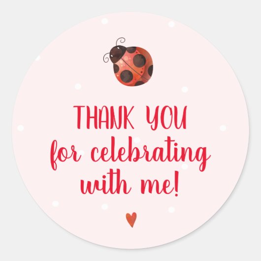 Ladybug Birthday Party Favor Stickers (Voorkant)