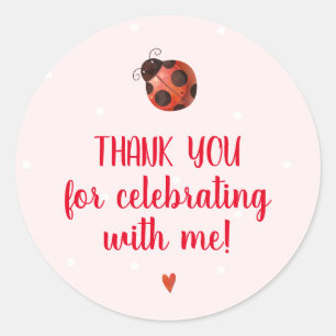 Ladybug Birthday Party Favor Stickers