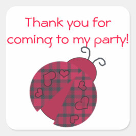 Ladybug Birthday Party Favor Stickers