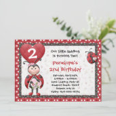 Ladybug Birthday Party Invitation Kaart (Staand voorkant)