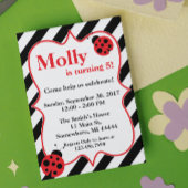 Ladybug Birthday Party Invitation Kaart