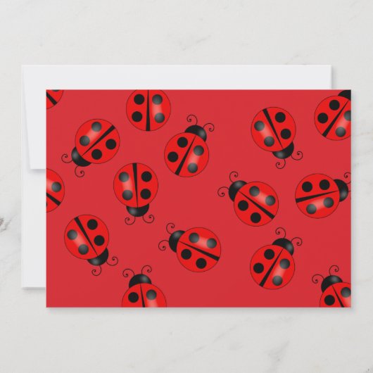 Ladybug Birthday Party Invitation Kaart (Achterkant)