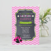 Ladybug Birthday Party Invitations Kaart (Staand voorkant)