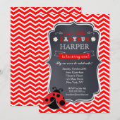 Ladybug Birthday Party Invitations Kaart (Voorkant / Achterkant)