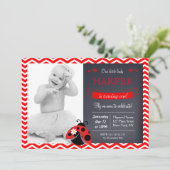 Ladybug Birthday Party Invitations Kaart (Staand voorkant)