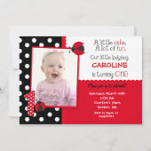 Ladybug Birthday Party Invitations Kaart (Voorkant)