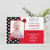 Ladybug Birthday Party Invitations Kaart (Staand voorkant)