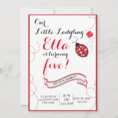 Ladybug Birthday Party Invitations Kaart (Voorkant)