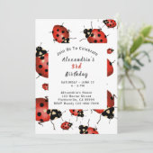 Ladybug Birthday Party Kaart (Staand voorkant)