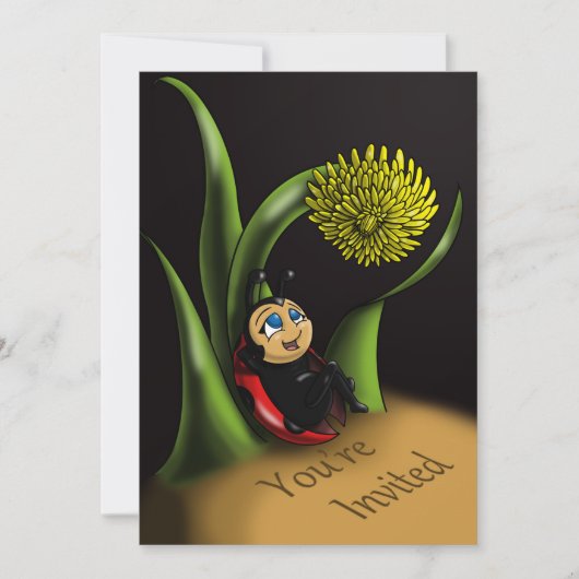 Ladybug Birthday Party Kaart (Voorkant)