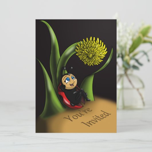 Ladybug Birthday Party Kaart (Staand voorkant)