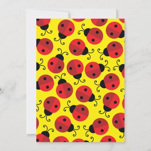 Ladybug Birthday Party Kaart (Achterkant)