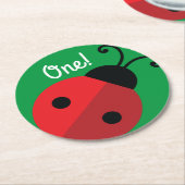 Ladybug Birthday Party Ronde Kartonnen Onderzetter (Gebogen)