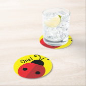 Ladybug Birthday Party Ronde Kartonnen Onderzetter (Insitu)