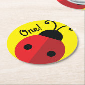 Ladybug Birthday Party Ronde Kartonnen Onderzetter (Gebogen)