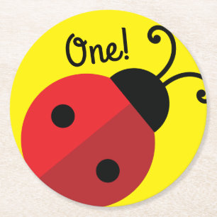 Ladybug Birthday Party Ronde Kartonnen Onderzetter