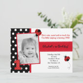 Ladybug BIrthday Party-uitnodigingen Kaart (Staand voorkant)