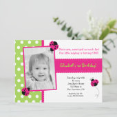 Ladybug BIrthday Party-uitnodigingen Kaart (Staand voorkant)