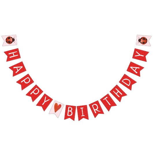 Ladybug Birthday Pennant Banner Bunting Flags (Alle)