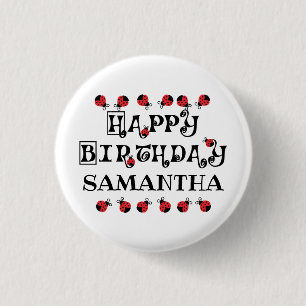 Ladybug Birthday Personalized Ronde Button 3,2 Cm
