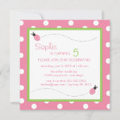 Ladybug Birthday Square Invitation Kaart (Voorkant)