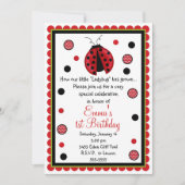 Ladybug Birthday-uitnodigingen Kaart (Voorkant)