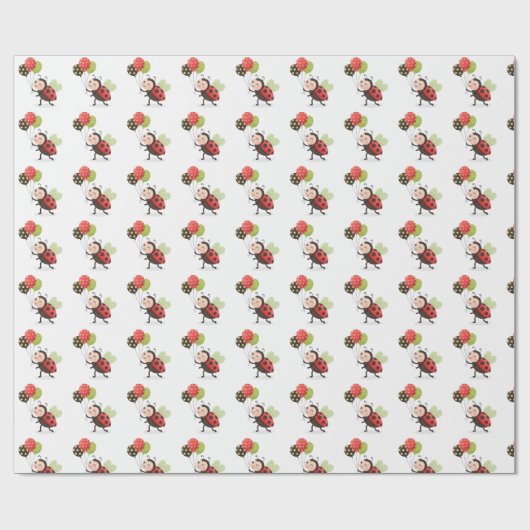 Ladybug Birthday Wrapping Paper Cadeaupapier (Vlak)