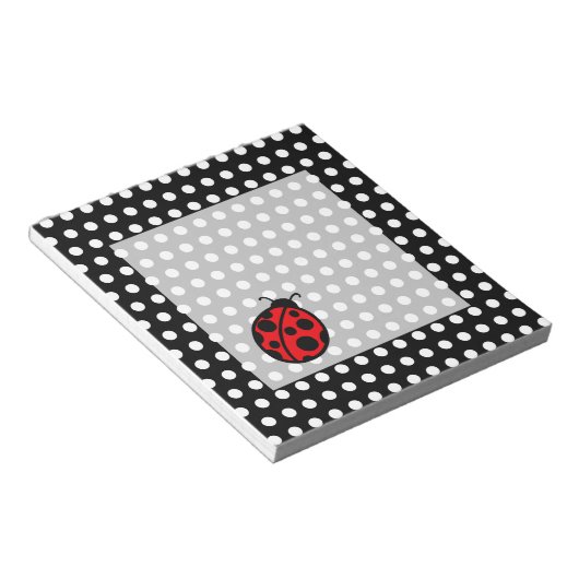 Ladybug Black Polka Dot Notitieblok (Schuin)