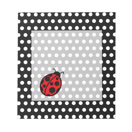 Ladybug Black Polka Dot Notitieblok (Voorkant)