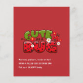 Ladybug Black Princess Fairy Tale Birthday Party Flyer (Achterkant)