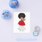 Ladybug Black Princess Fairy Tale Birthday Party Flyer (Enkel)