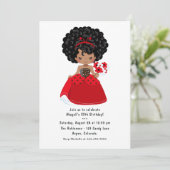 Ladybug Black Princess Fairy Tale Birthday Party Kaart (Staand voorkant)