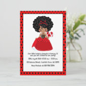 Ladybug Black Princess Fairy Tale Birthday Party Kaart (Staand voorkant)