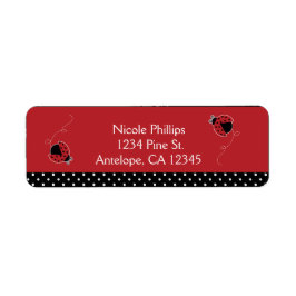 Ladybug Black & Red Invitation Adresetiketten Etiket