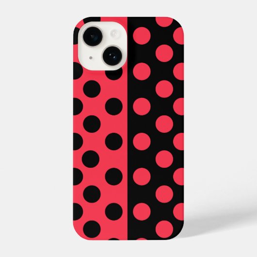 Ladybug Black Red Polka Dots iPhone Hoesje (Achterkant)