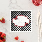 Ladybug Black White en Red Polka Dot Party Servet (Insitu)
