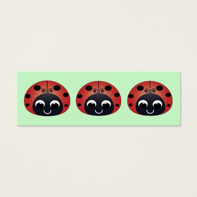Ladybug-Bladwijzer Mini Visitekaartjes (Voorkant)