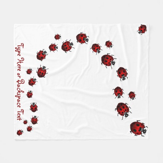 Ladybug Blanket Ladybug Custom Ladybird Blankets Fleece Deken (Voorkant (Horizontaal))