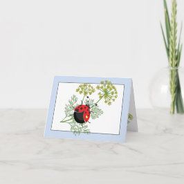 Ladybug |  blauwe en witte notiecard notitiekaartje