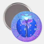 Ladybug blauwe ster schattige glitter look gradien magneet (Voorkant / Achterkant)
