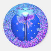 Ladybug blauwe ster schattige glitter look gradien magneet (Voorkant)