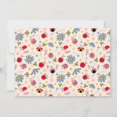 Ladybug Bloemen Verjaardag Party Foto Bedankkaart (Achterkant)