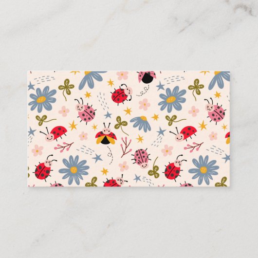 Ladybug Bloemenluier Raffle Ticket Informatiekaartje (Achterkant)