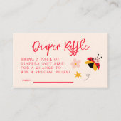 Ladybug Bloemenluier Raffle Ticket Informatiekaartje (Voorkant)