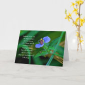 Ladybug Blue Scripture Kaart Job 26:14 (Gele Bloem)