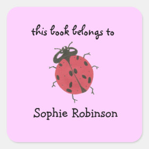 Ladybug bookplate labels