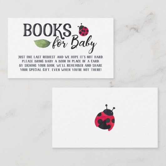 Ladybug Books for Baby Enclosure Card Informatiekaartje (Voorkant / Achterkant)