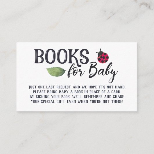 Ladybug Books for Baby Enclosure Card Informatiekaartje (Voorkant)