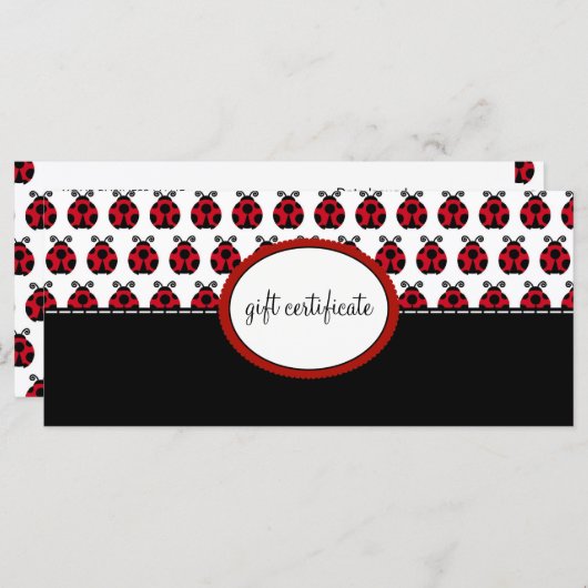 Ladybug Boutique Style Cadeaubonnen (Voorkant / Achterkant)