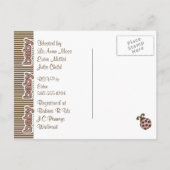 Ladybug Briefkaart Baby shower in Roze (Achterkant)